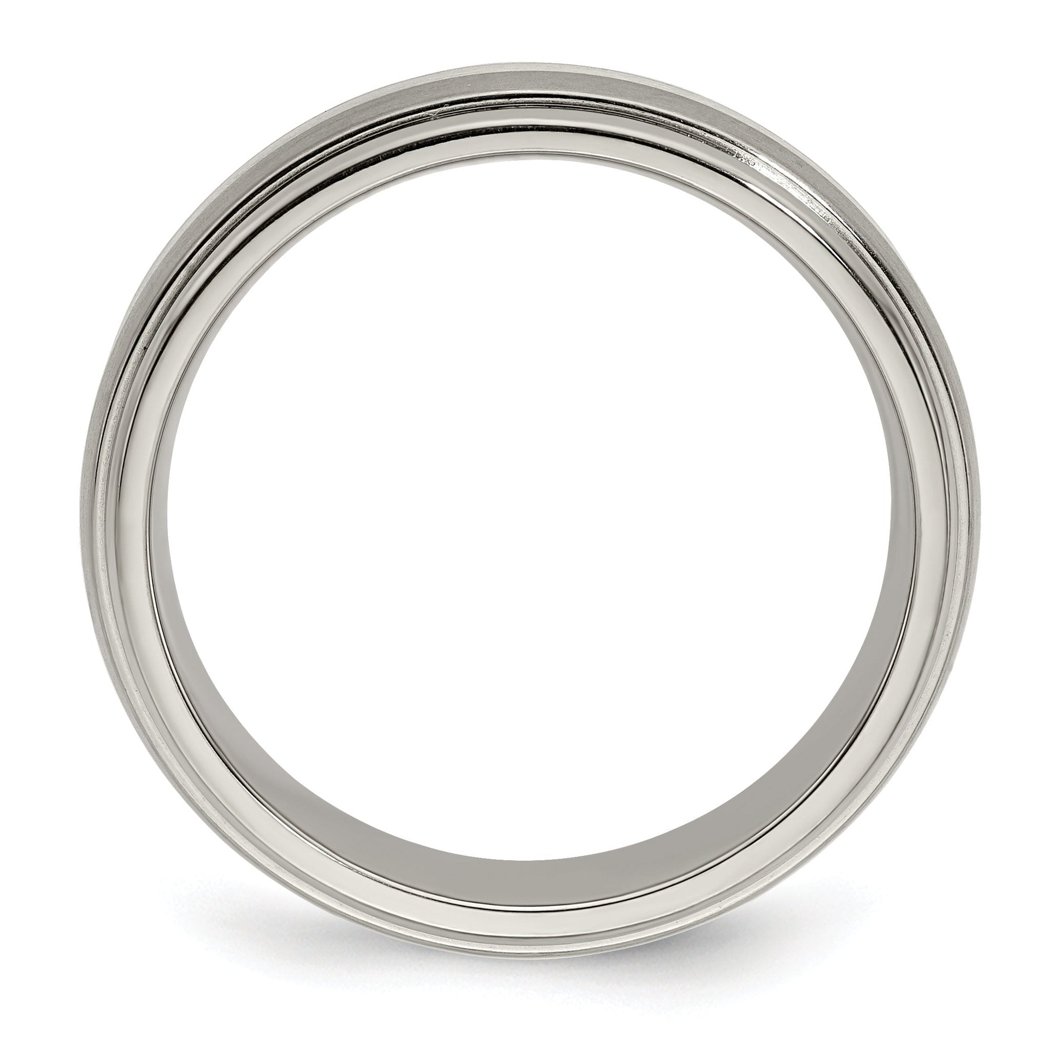 Edward Mirell Two-Tone Titanium Wedding Band with Sterling Silver Inlay Secondary image