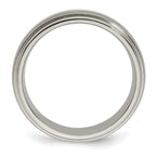 Edward Mirell Two-Tone Titanium Wedding Band with Sterling Silver Inlay