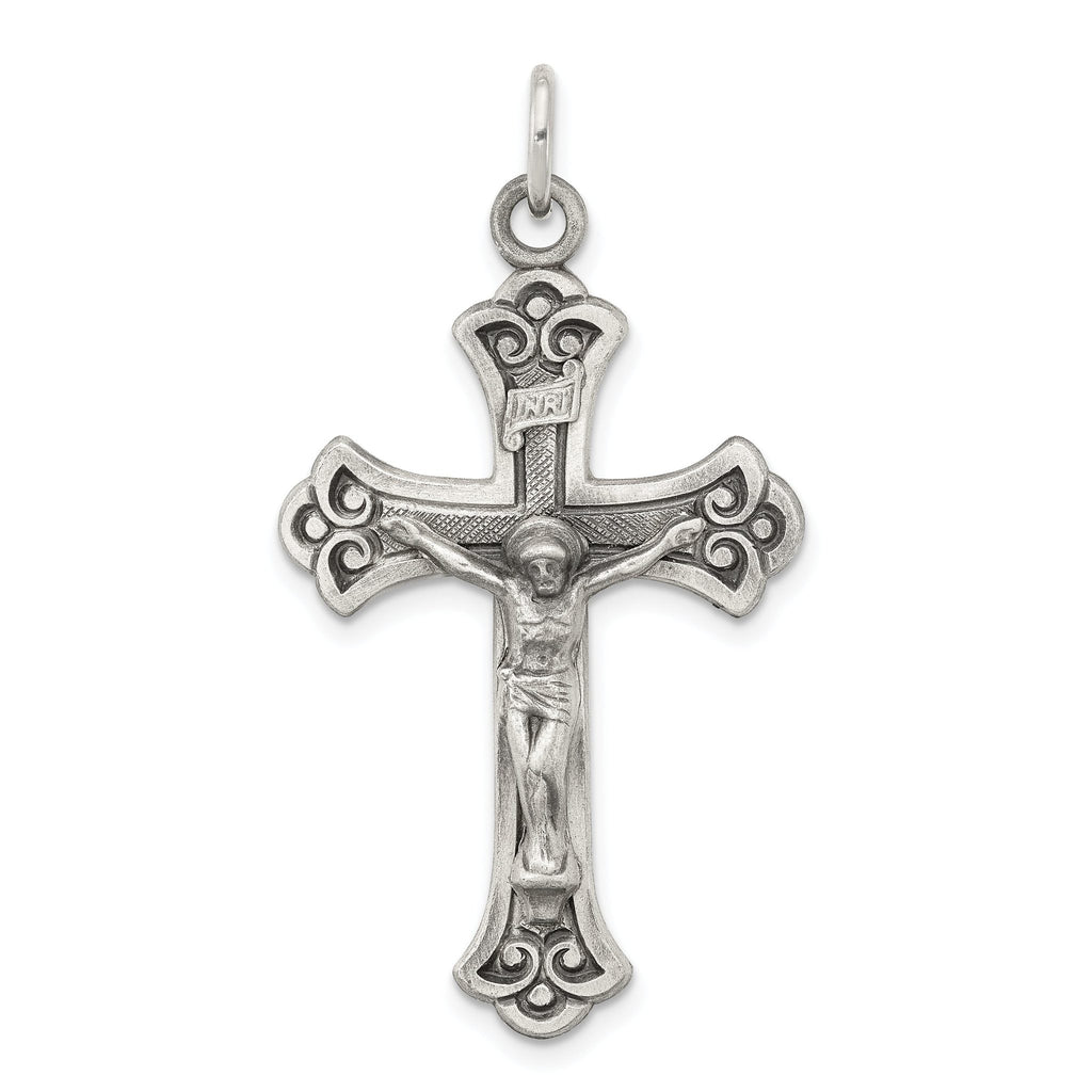 Sophia Jewelers Sterling Silver 925 Antiqued INRI Crucifix Pendant