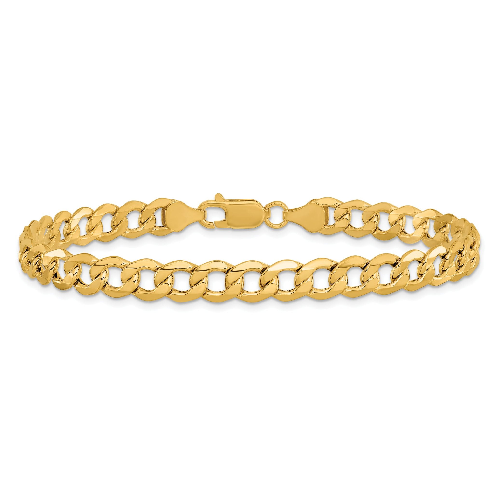 Curb Link Chain Bracelet in 10K Yellow Gold, 7mm