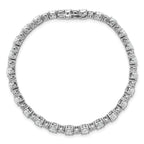 14k White Gold 11 carat Lab Grown Diamond VS/SI+ G+ Complete Oval and Round Tennis Bracelet