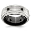 Black Spinel Wedding Band in Black Titanium & Sterling Silver, 10mm