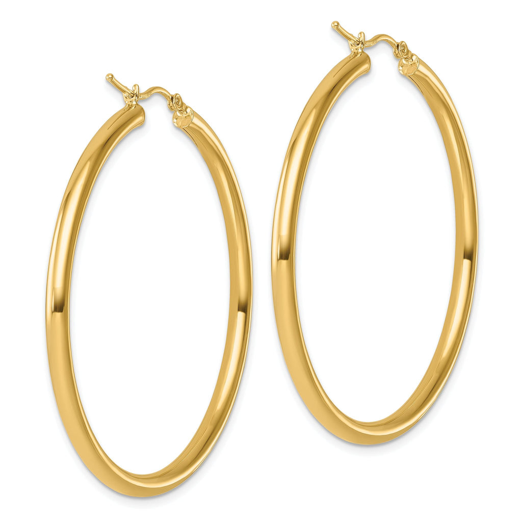 14k Polished 3mm Polished Hoop Earrings