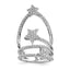 Pure Fire Sterling Silver Rhodium-platedod-plated Cubic Zirconi Star Ring
