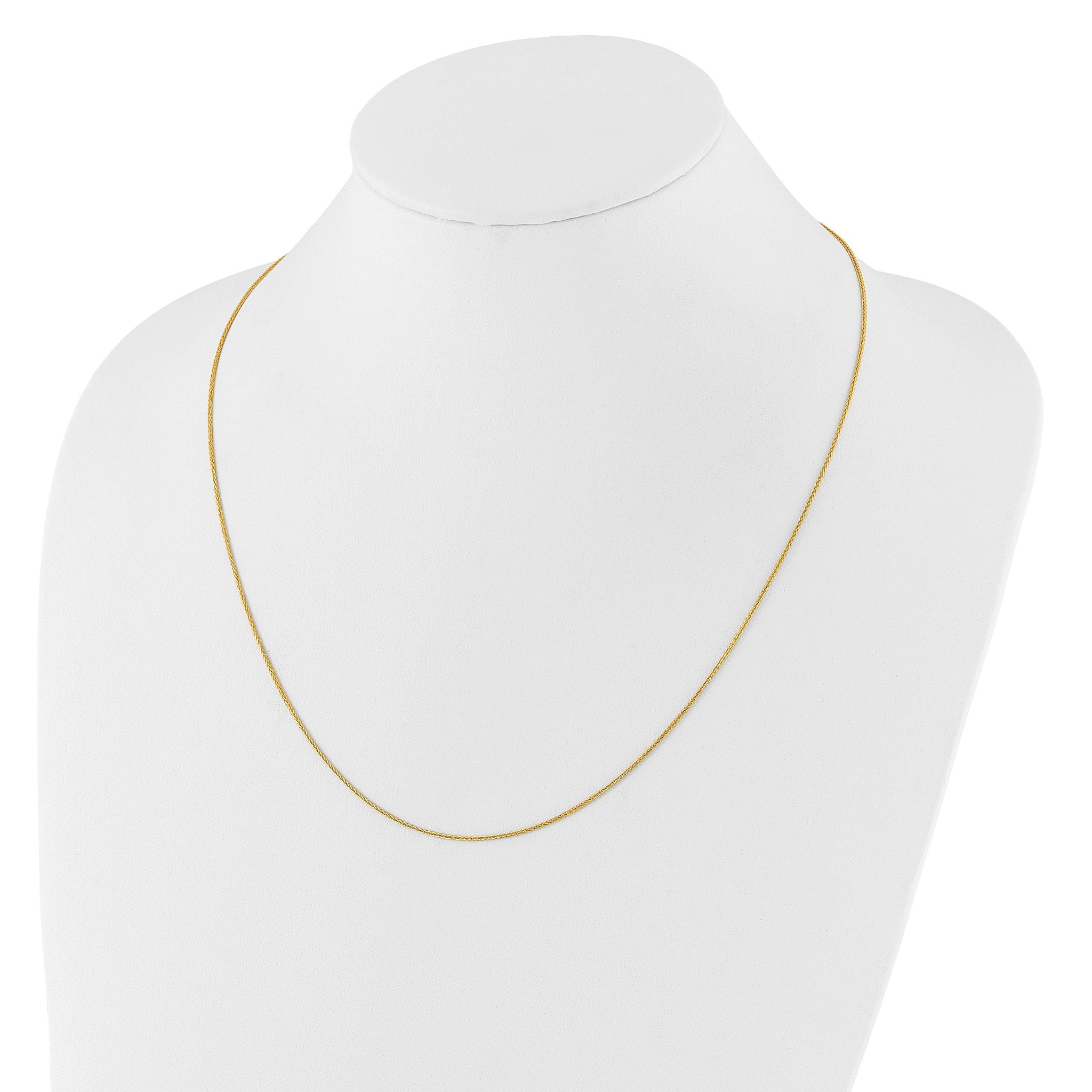 1.0mm 14K Yellow Gold Wheat Chain