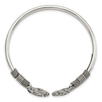 Sterling Silver 925 Flexible Tree Cuff Bracelet with Polished Antiqued Finish