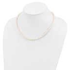 Sterling Silver Rhodium-plated 4-5mm White Near-Round Freshwater Cultured Pearl 16 inch Necklace