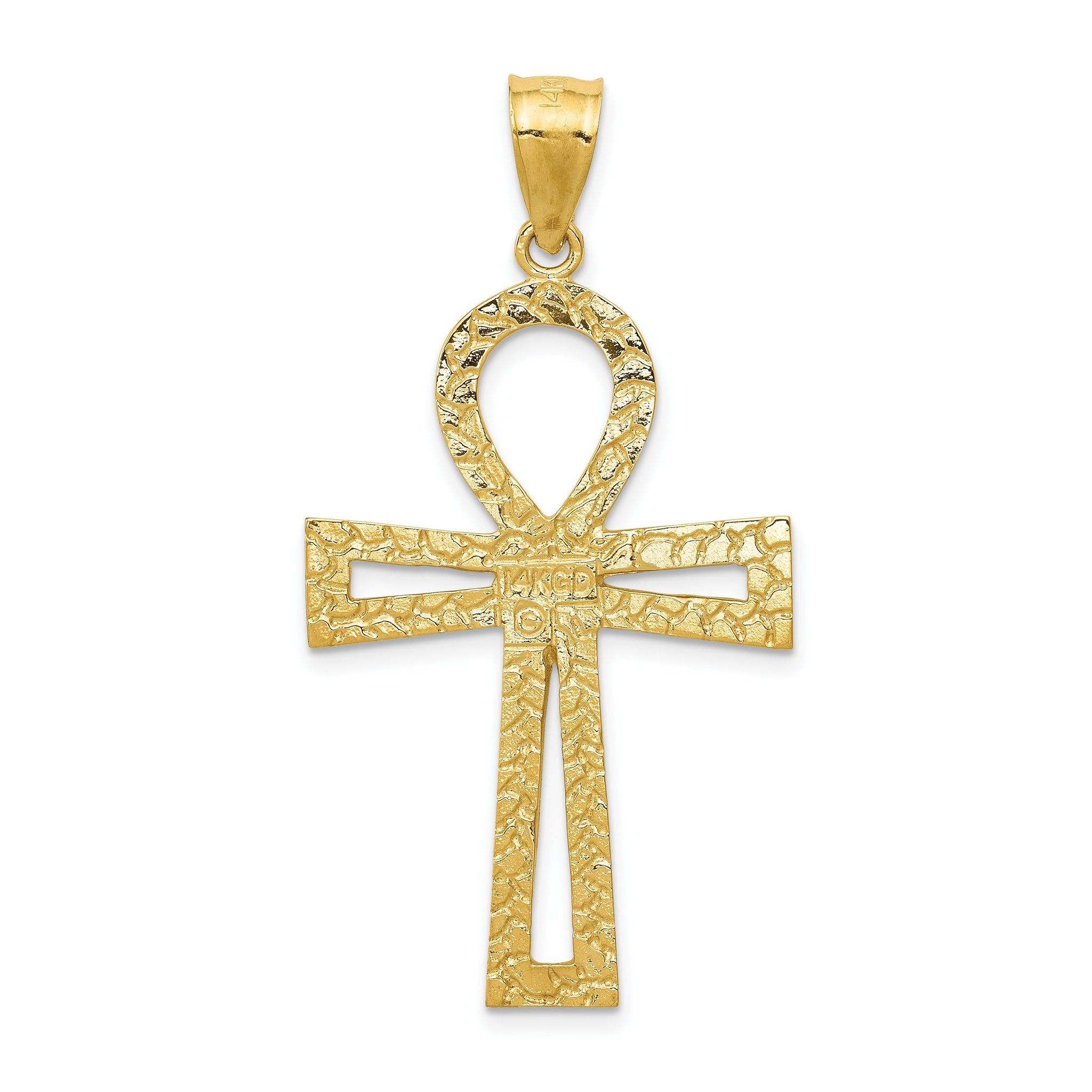 Sophia Jewelers 14K Gold Ankh Cross Pendant with Polished Finish