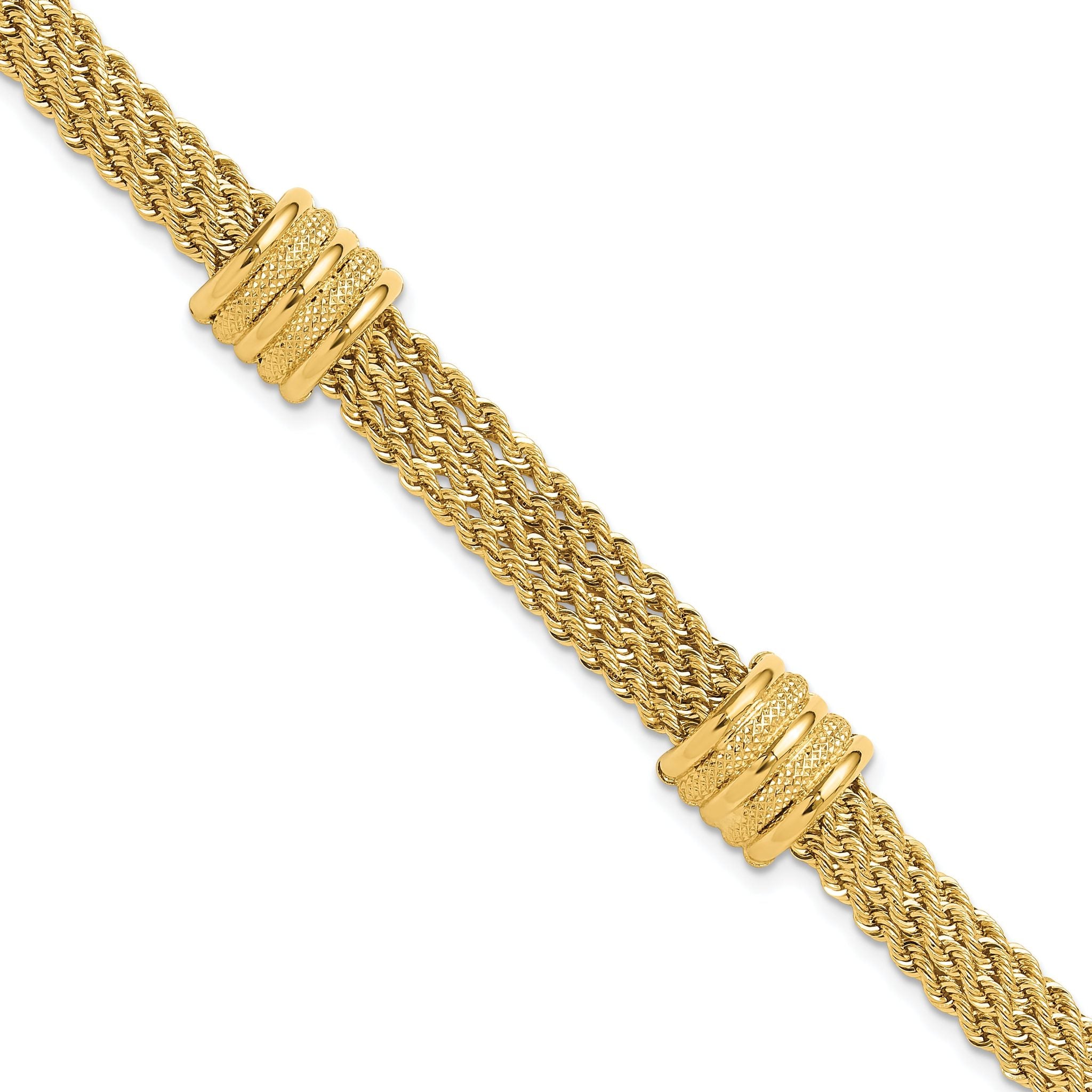 14K Polished and Diamond-cut Fancy Bracelet Main image