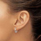 Sophia Jewelers 14K White Gold Polished Hoop Earrings Elegant Design