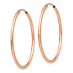 14k Rose Gold Polished Endless Tube Hoop Earrings