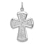 Sterling Silver Rhodium-Plated Satin Cross Pendant with Polished Finish