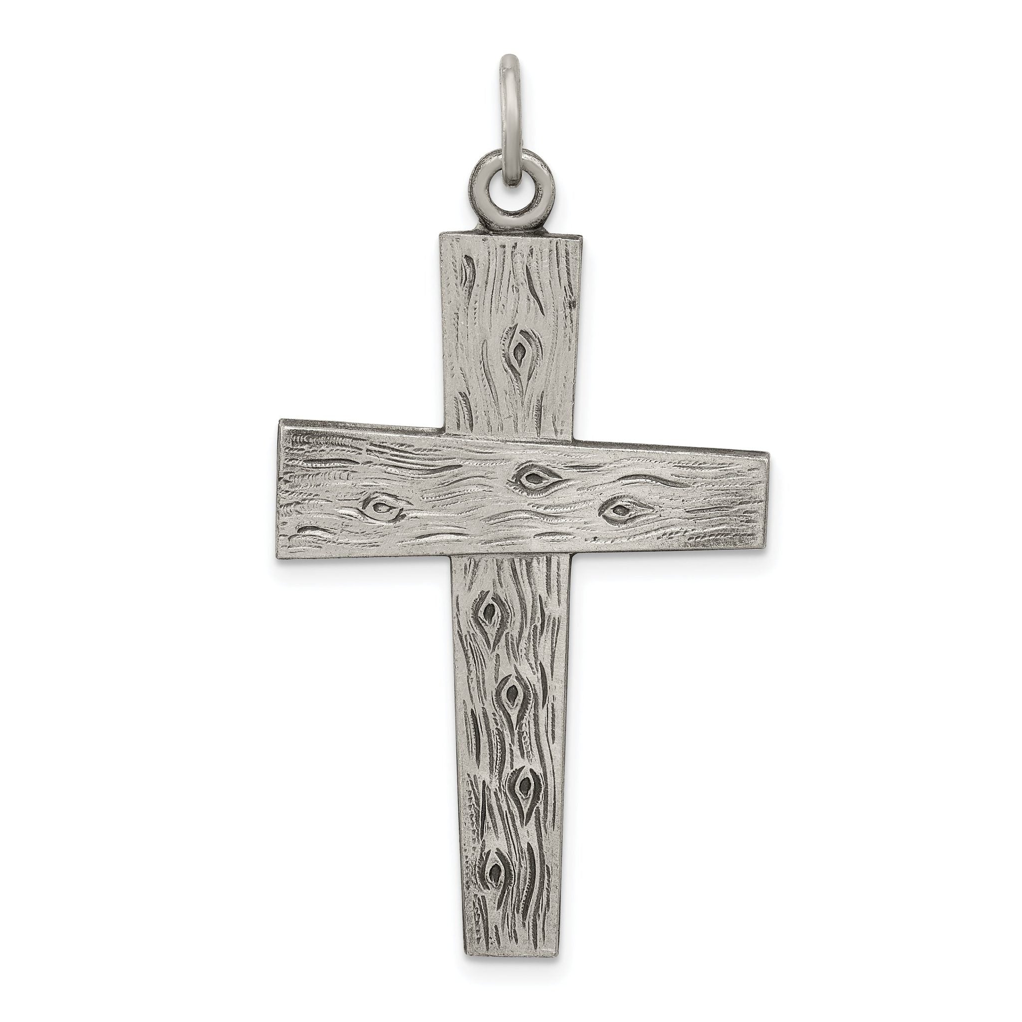 Sterling Silver 925 Antiqued Cross Pendant with Solid Die Struck Design