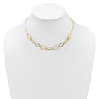 14k Polished And Twisted 9.5mm Oval Links 16 inch Necklace Plus 2 inch Extender