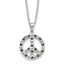 SS Platinum-plated Diamond Mystique Black and White Peace Sign Necklace