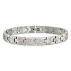 Stainless Steel Brushed and Polished Link Bracelet for Men