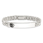 Sterling Silver Enameled Fleur-de-lis ID Men's Bracelet