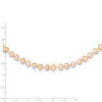14K Gold Pink Freshwater Pearl Necklace with Elegant Near Round Design