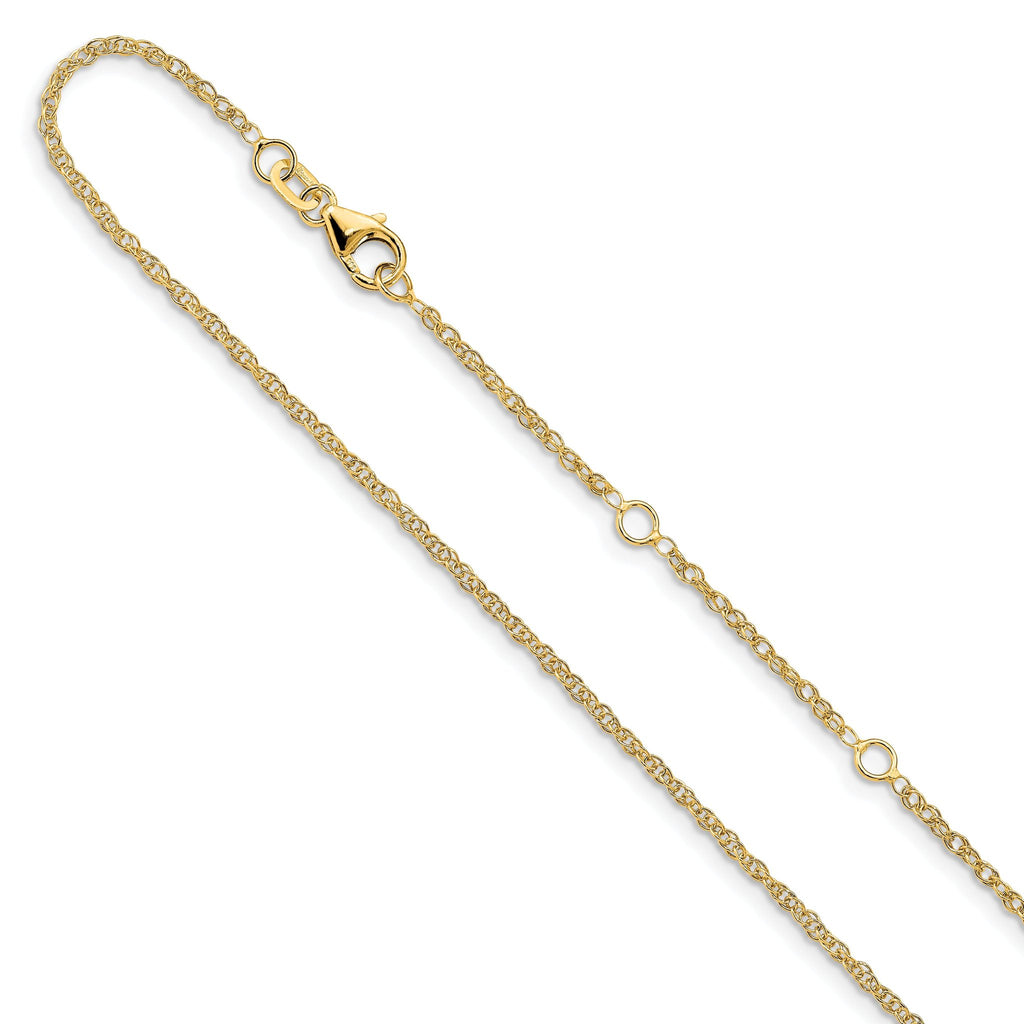 Diamond-Cut Loose Rope Adjustable Chain in 14K Yellow Gold