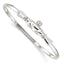 Sophia Jewelers Sterling Silver Claddagh Bangle with Polished Antiqued Finish