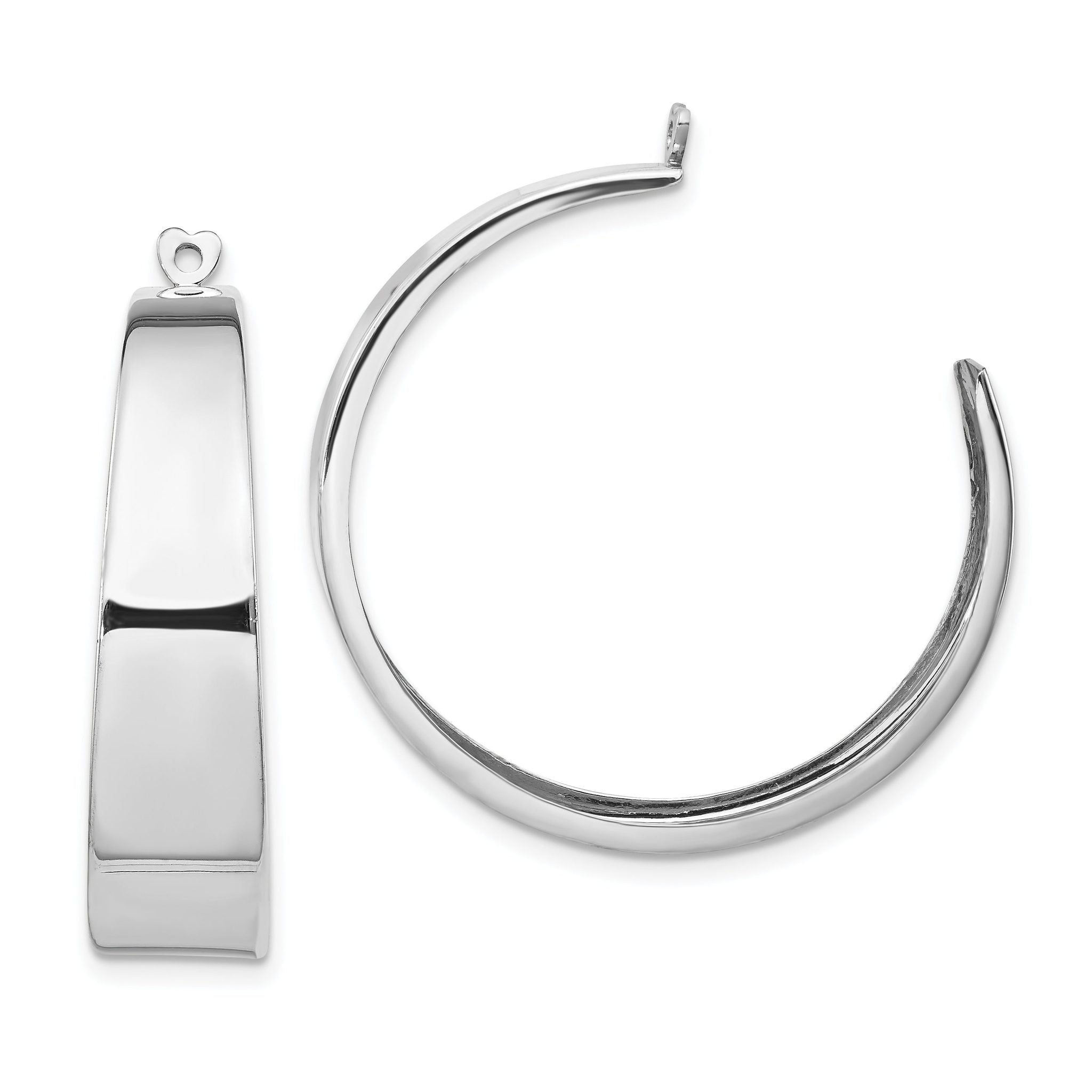 14k White Gold Polished Hoop Earring Jackets Main image