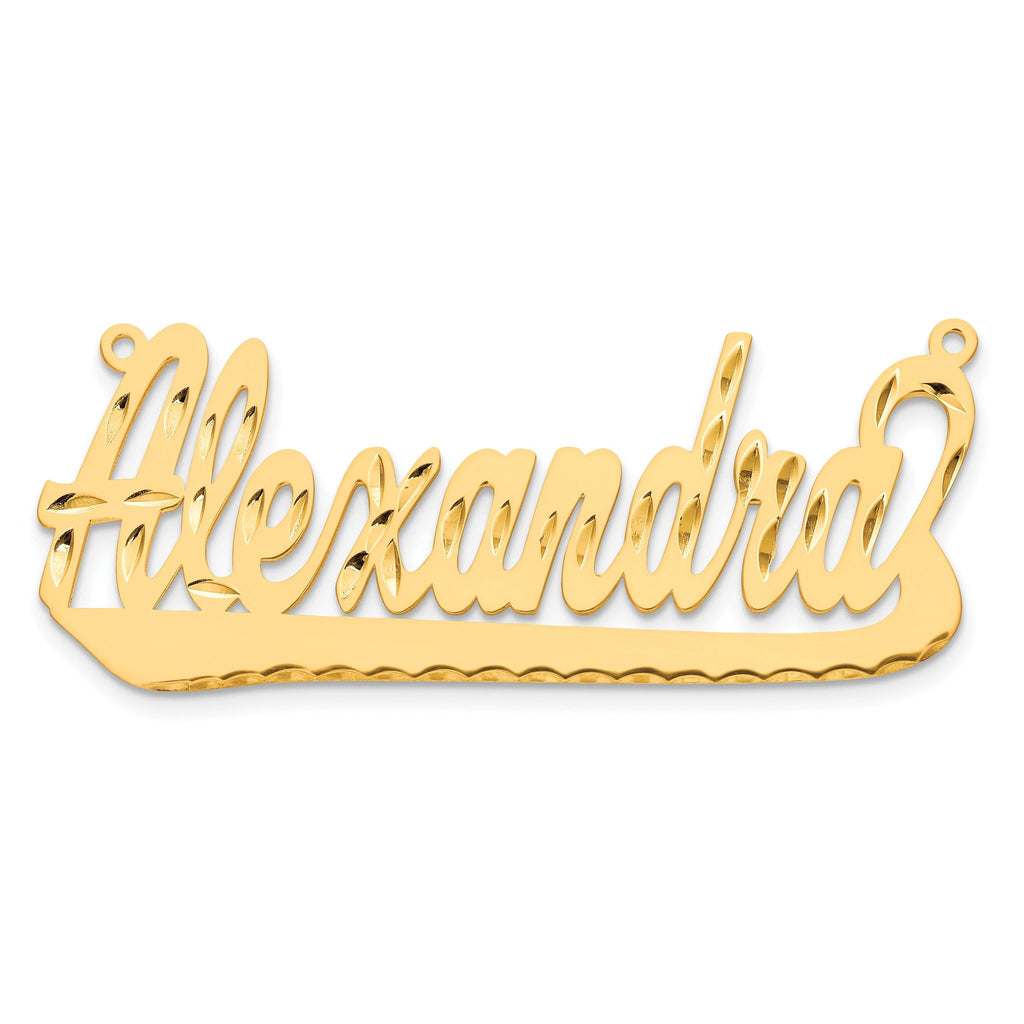 10K Polished Diamond-cut Name Plate