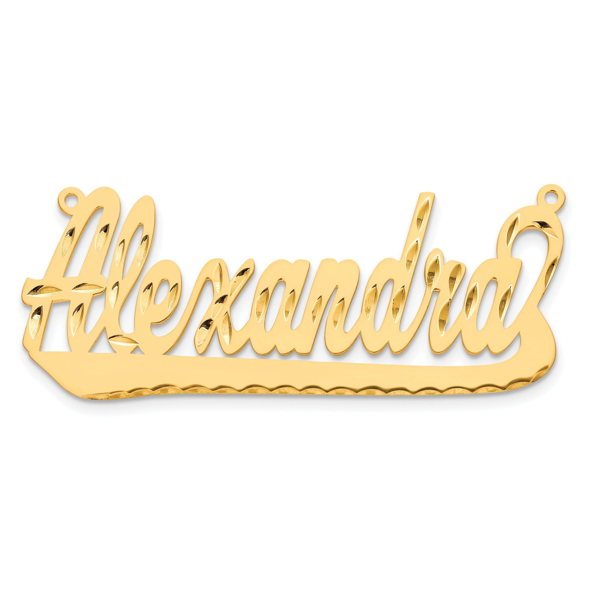 10K Polished Diamond-cut Name Plate