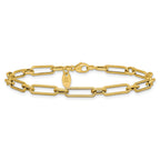 14K Polished and Textured 4.2mm Fancy Link Bracelet