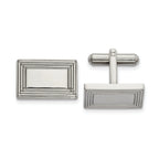 Polished Rectangle Cufflinks in Stainless Steel