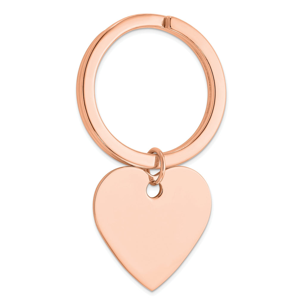 Sterling Silver Rose Gold-plated Heart Key Ring