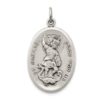 Antiqued 925 Sterling Silver Reversible St. Michael Pendant