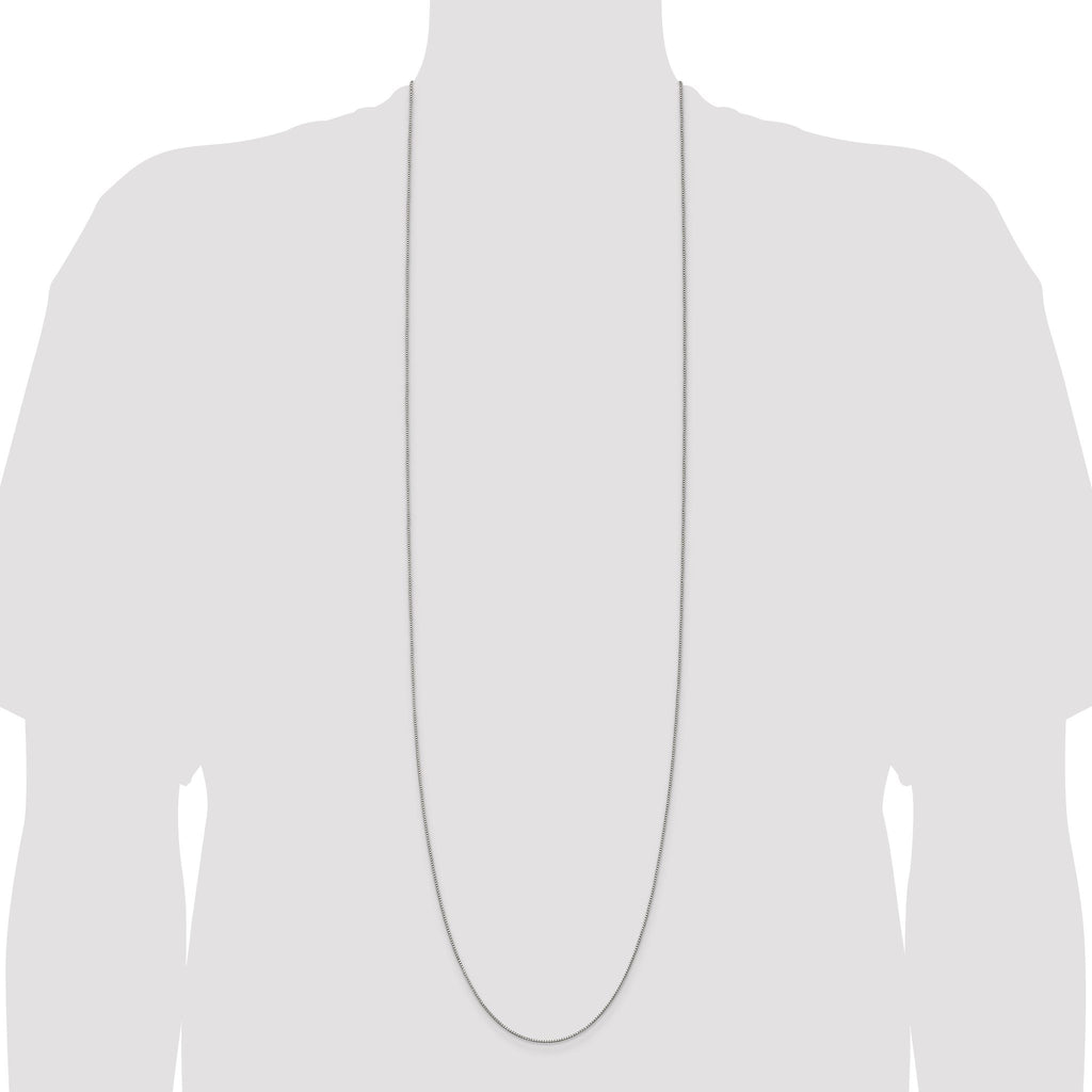 Box Chain Necklace in Sterling Silver, 0.9mm