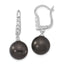 Sophia Jewelers Sterling Silver Black Shell Pearl Dangle Earrings Gift Ready Elegance