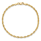 14K 7 inch 2.5mm Ultra Diamond-cut Rope with Lobster Clasp Chain