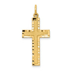 10K Gold Polished Cross Charm with Solid Design  32mm