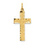 10K Gold Polished Cross Charm with Solid Design  32mm