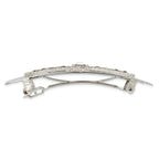 1928 Jewelry Silver-tone Ornate Clear Crystal Hair Barrette