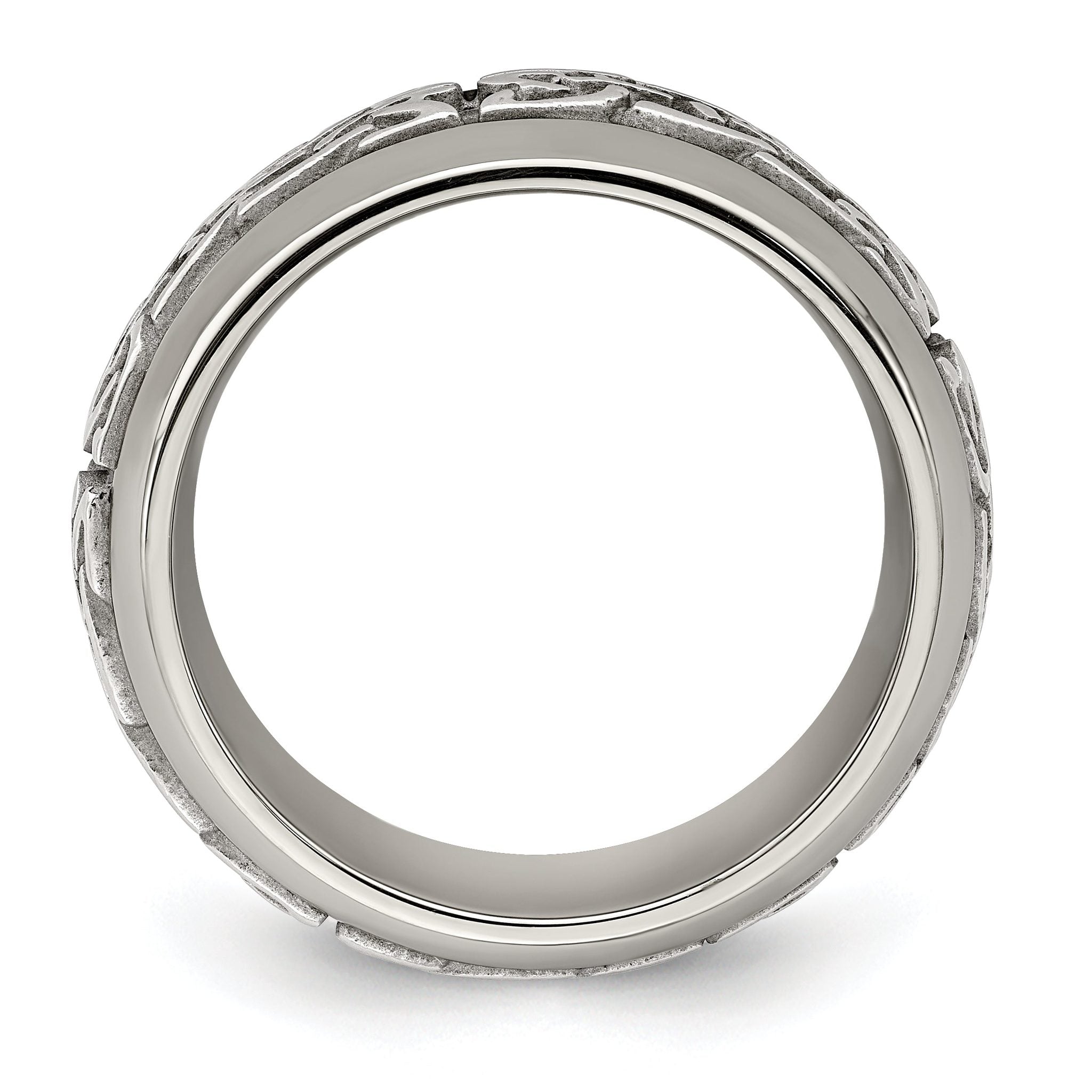 Edward Mirell Titanium Wedding Band with Polished Finish Engravable 9mm Secondary image