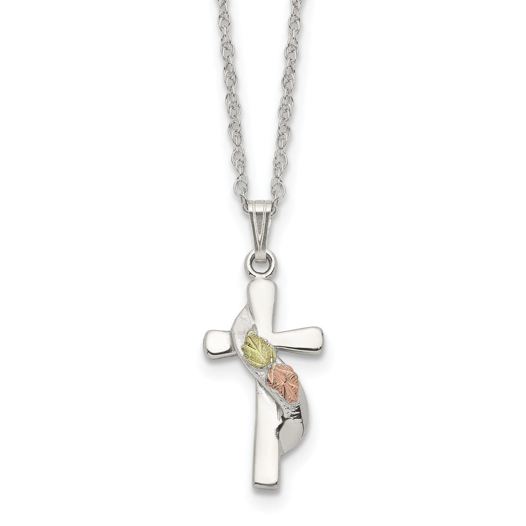 Landstrom's Sterling Silver Necklace with 12K Gold Accents and Rhodium Finish