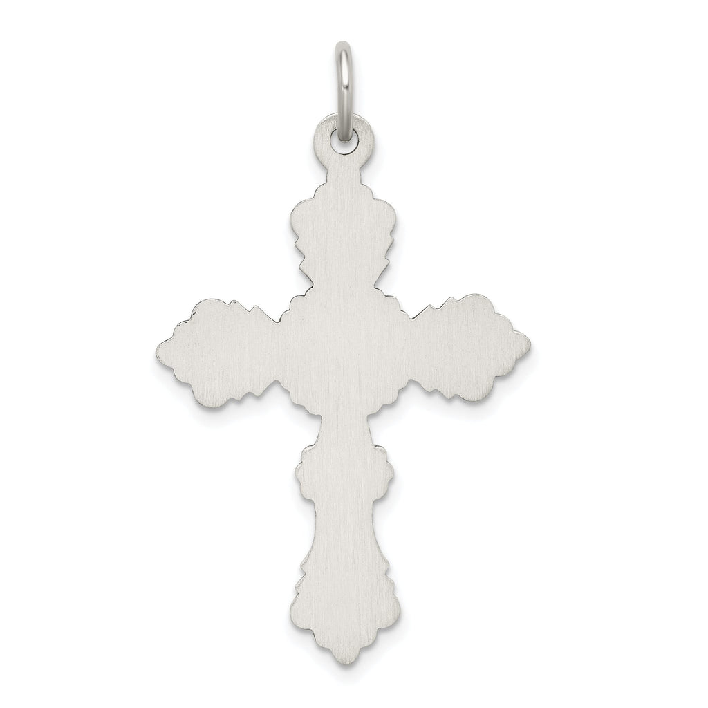 Sterling Silver 925 Antiqued Cross Pendant with Polished Finish Solid Design