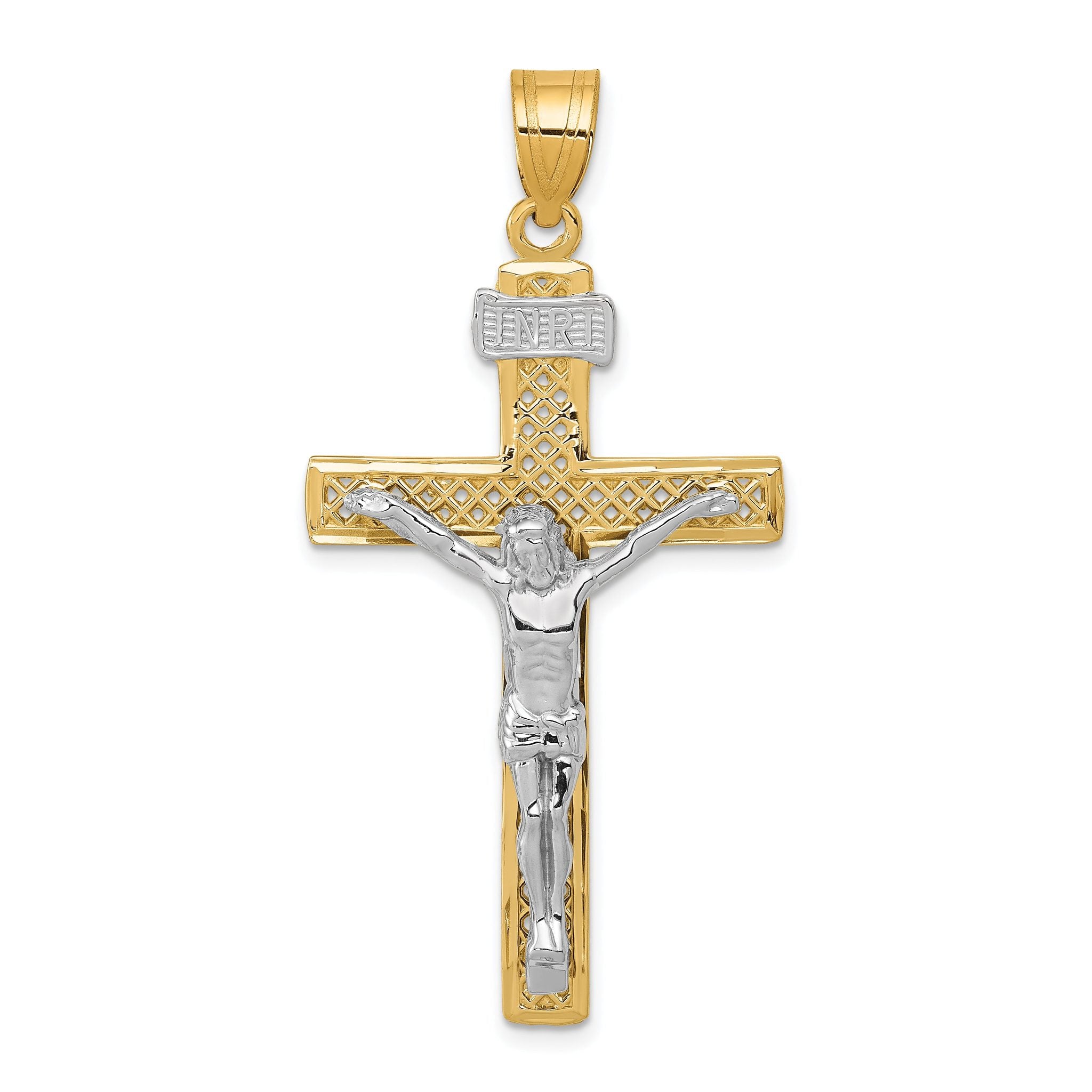 10k Two-tone INRI Crucifix Pendant Main image