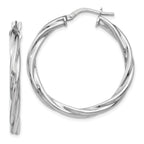 Sophia Jewelers Sterling Silver 925 Polished Twisted Hoop Earrings