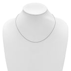 Sterling Silver Rh-plated 1.35mm Rolo 1in+1in Adjustable Chain