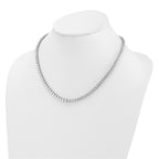 14k White Gold 18 7/8 carat Lab Grown Diamond VS/SI+ G+ Complete Round 18 inch Graduated Tennis Necklace