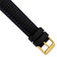 Ventilated Silicone Watch Band in Black with Blue Stitching, 18mm