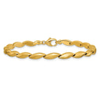 14K Polished and Satin 4.2mm Fancy Link Bracelet