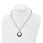 Claddagh Pendant Necklace in Stainless Steel, 18"