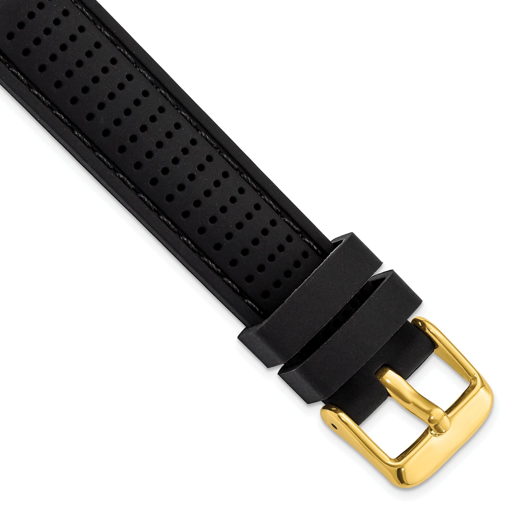 Ventilated Silicone Watch Band in Black, 18mm Main image