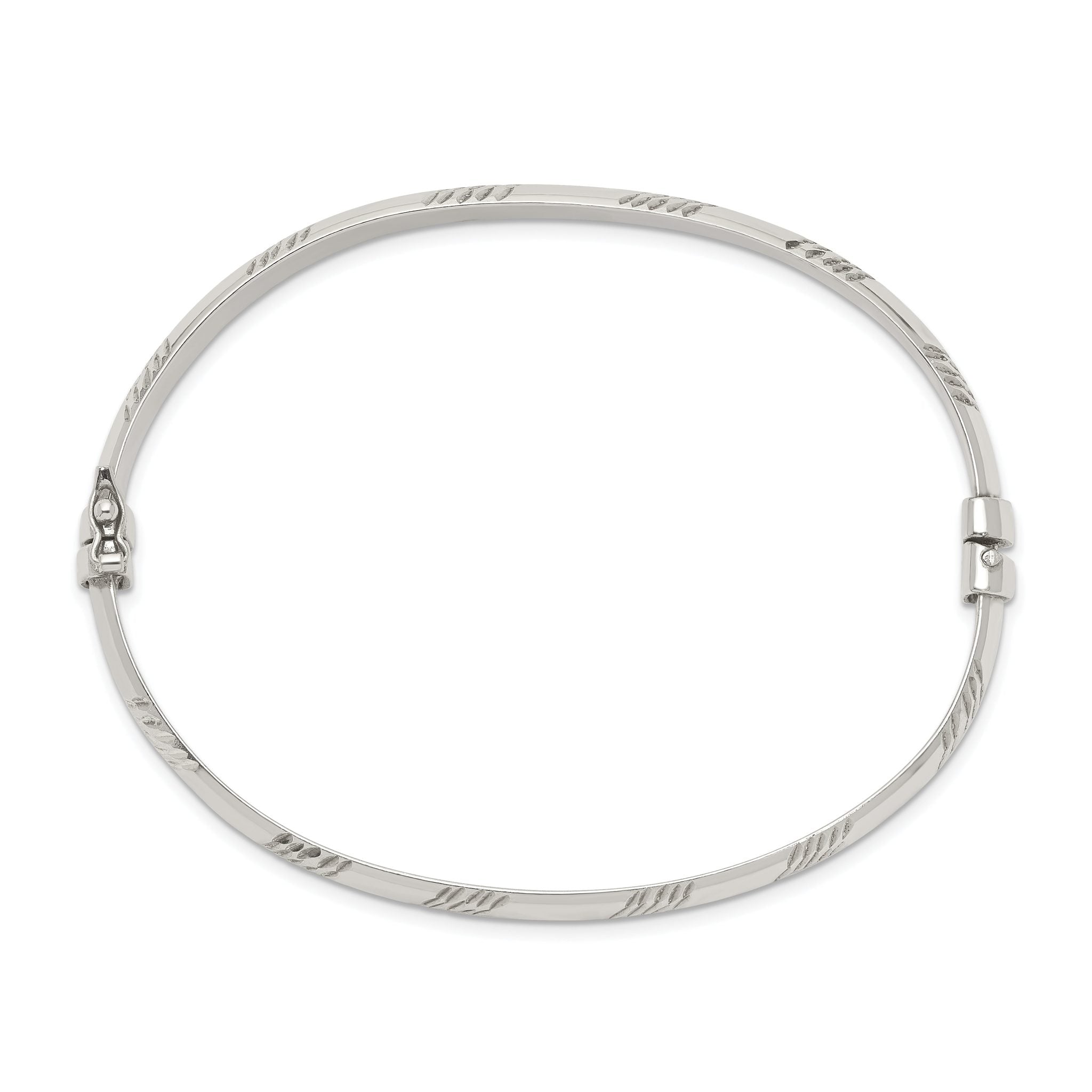 Sterling Silver Diamond Cut 6mm Bangle Secondary image