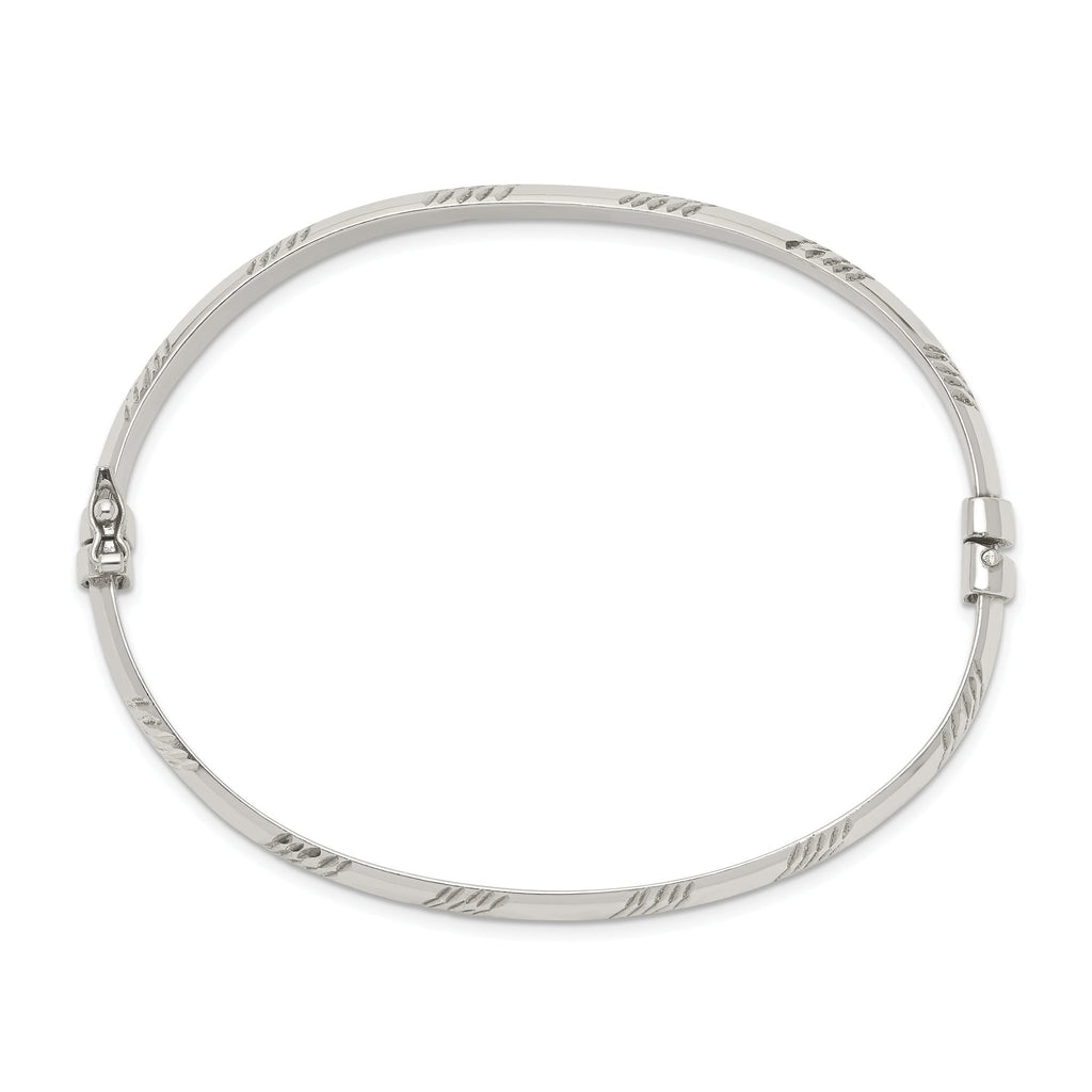 Sterling Silver Diamond Cut 6mm Bangle